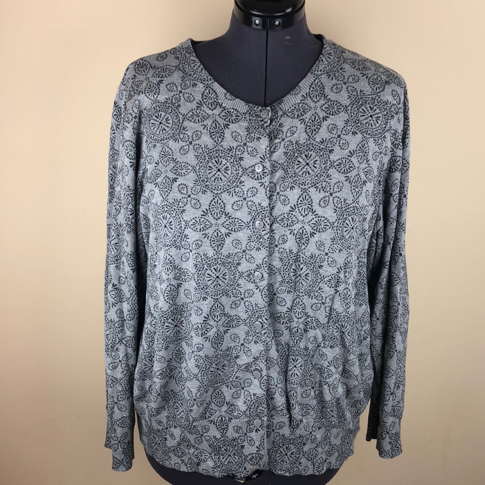 LANE BRYANT SOFT GRAY CARDIGAN SIZE 26/28 COTTON